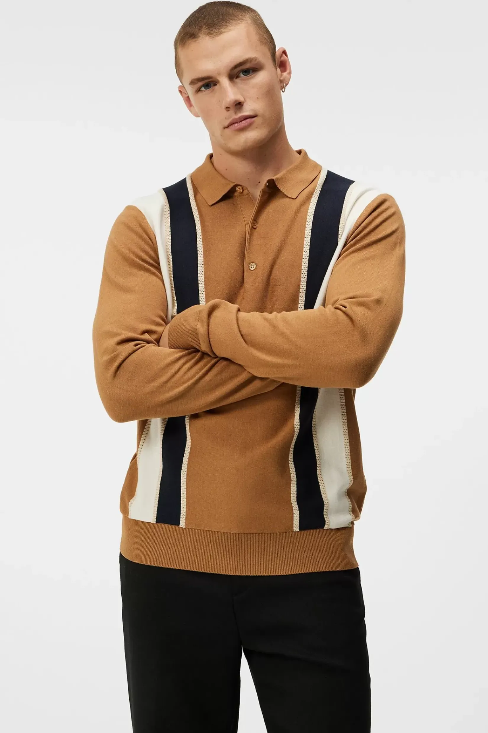 Strikkevarer|J.Lindeberg Strikkevarer Heden Striped Knitted Polo