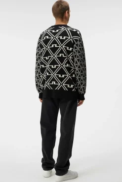Strikkevarer|J.Lindeberg Strikkevarer Isaac Jacquard Knitted Sweater