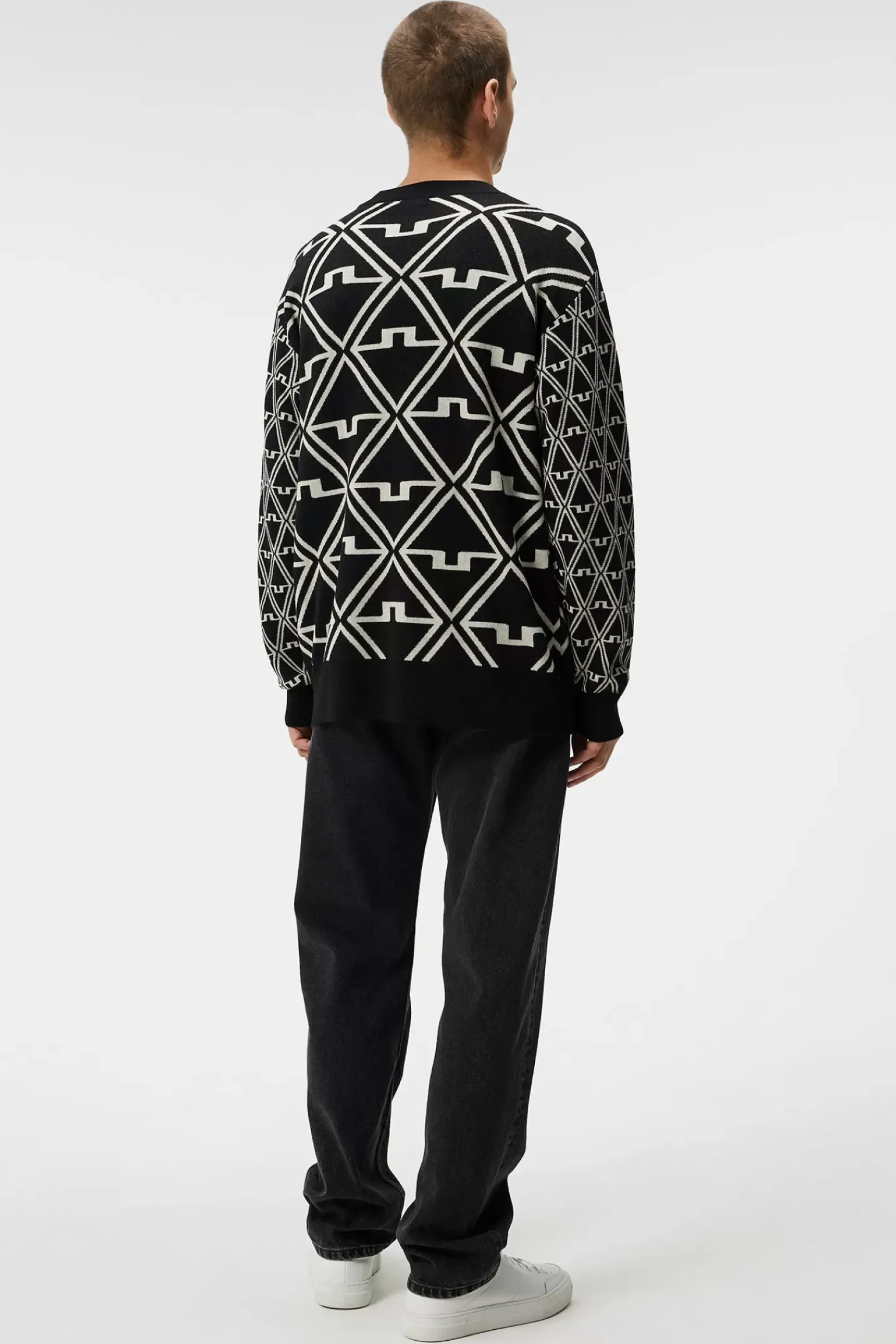 Strikkevarer|J.Lindeberg Strikkevarer Isaac Jacquard Knitted Sweater