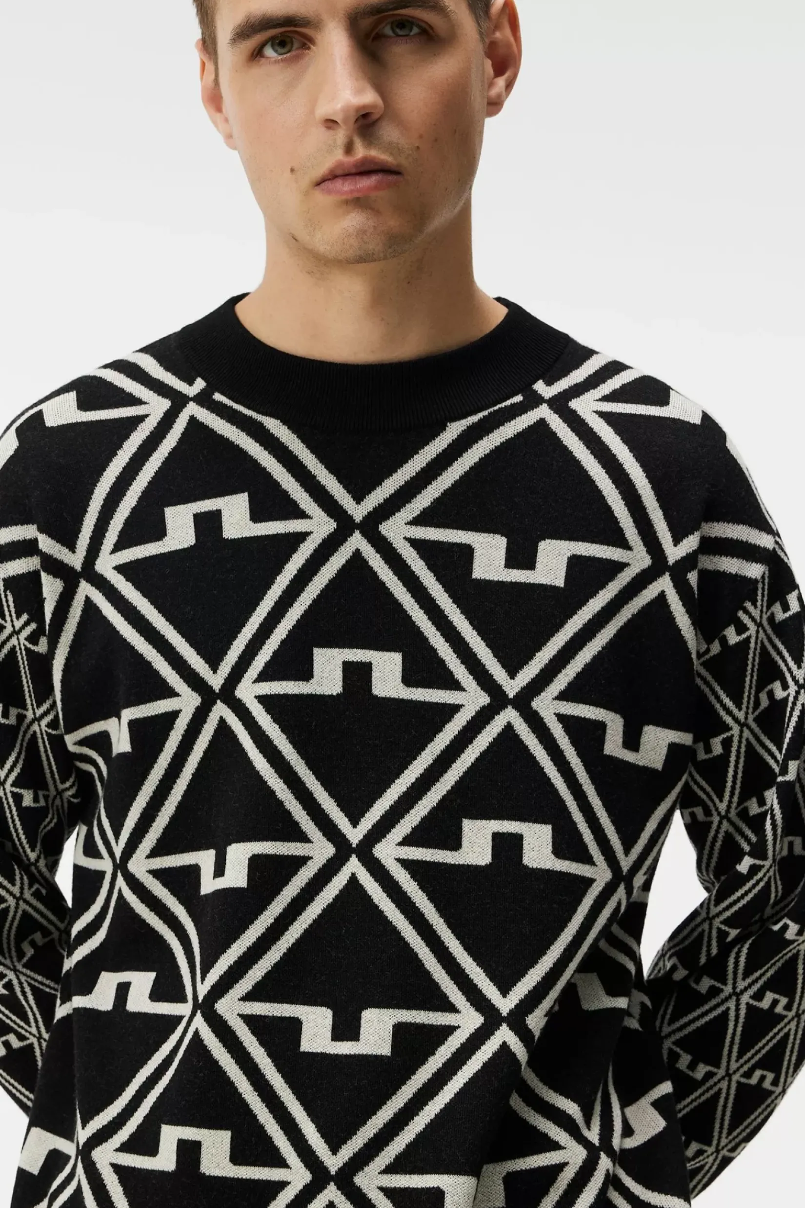 Strikkevarer|J.Lindeberg Strikkevarer Isaac Jacquard Knitted Sweater