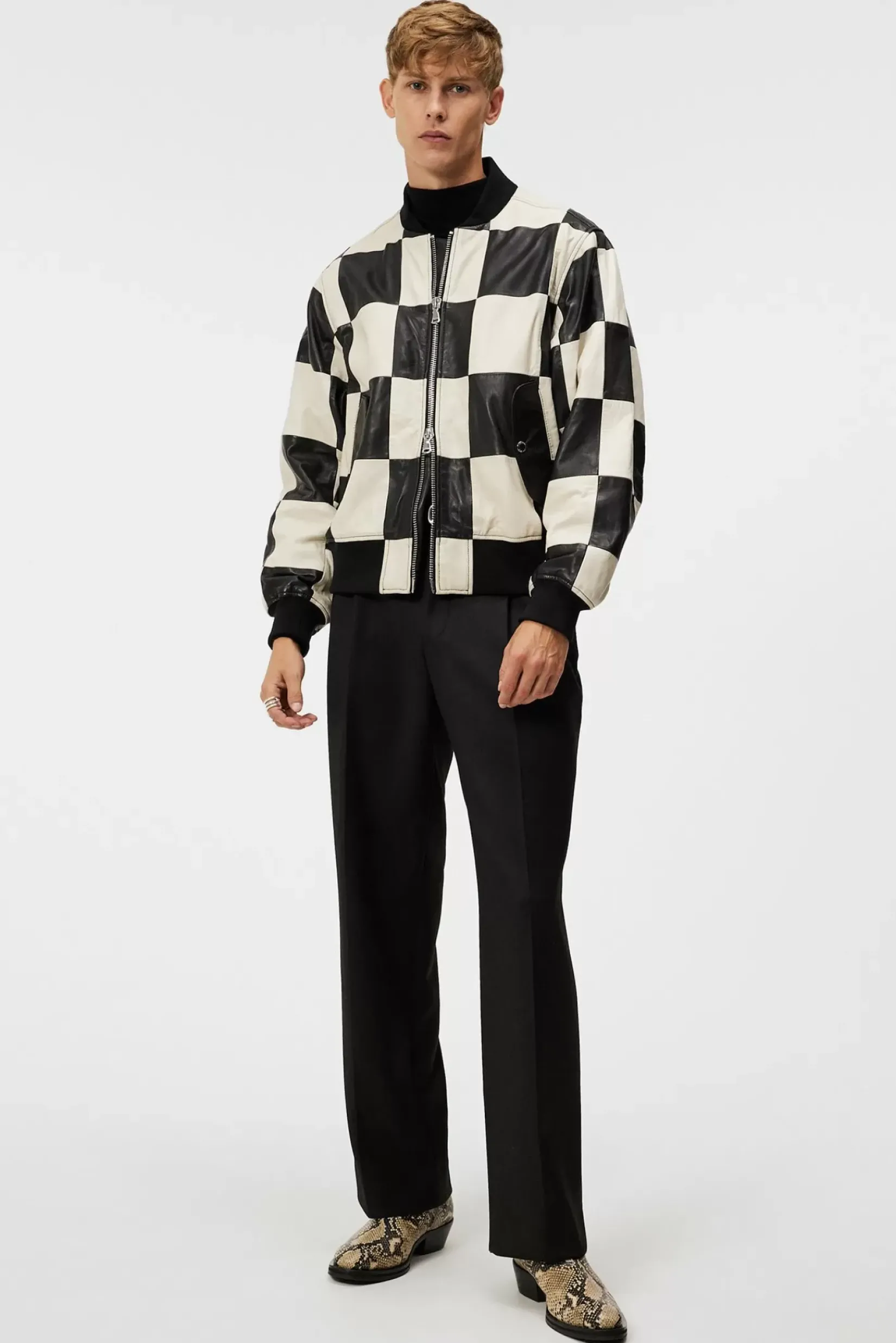 Jakker|J.Lindeberg Jakker Milan Patchwork Leather Jacket