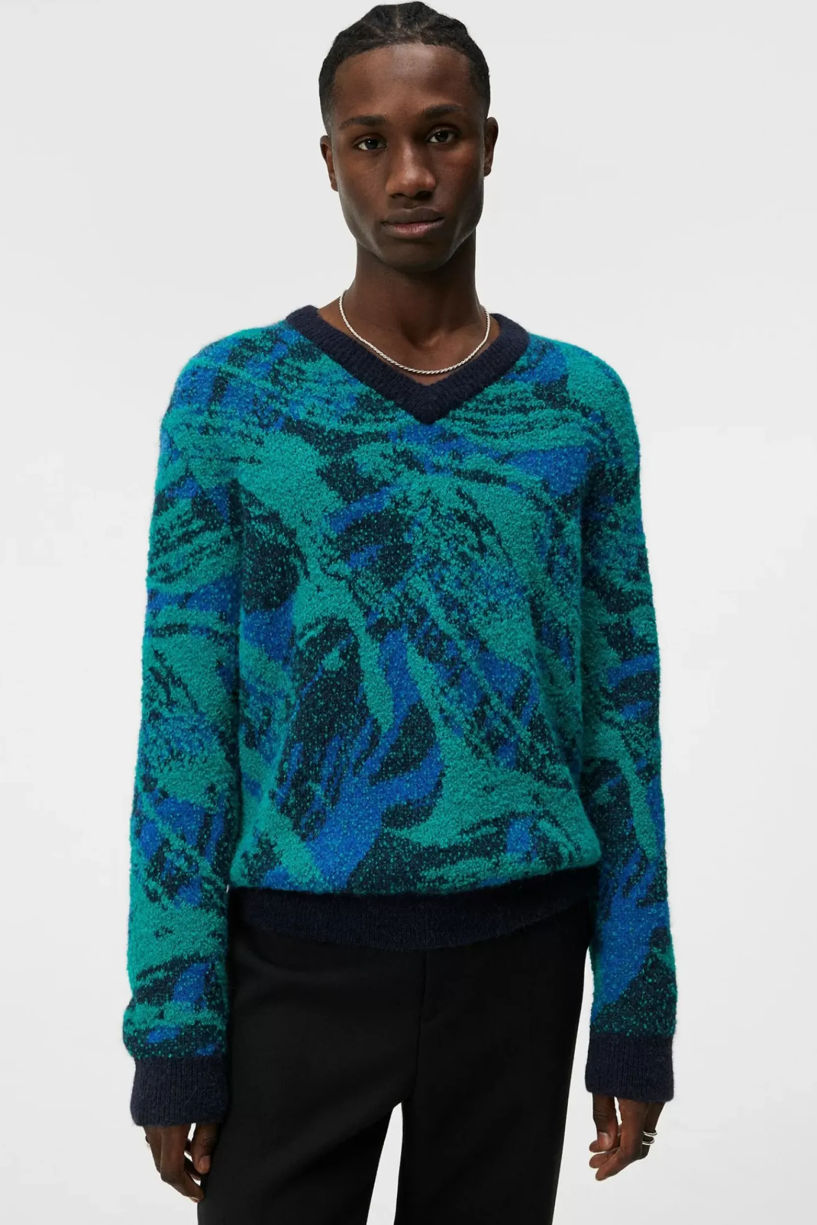 Strikkevarer|J.Lindeberg Strikkevarer Trestle Jacquard V-Neck