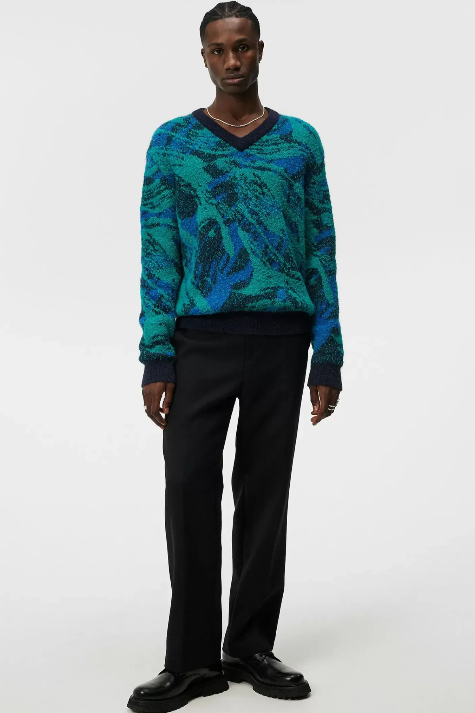 Strikkevarer|J.Lindeberg Strikkevarer Trestle Jacquard V-Neck